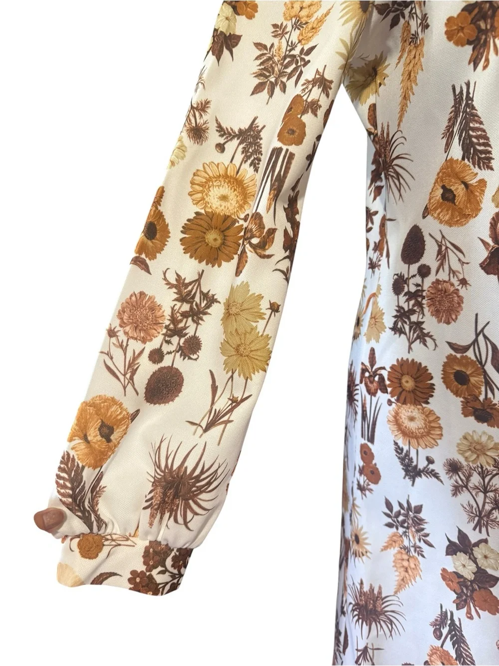 Vintage Botanical Floral Shift Dress Whimsigoth Goblincore Cottagecore Autumn L